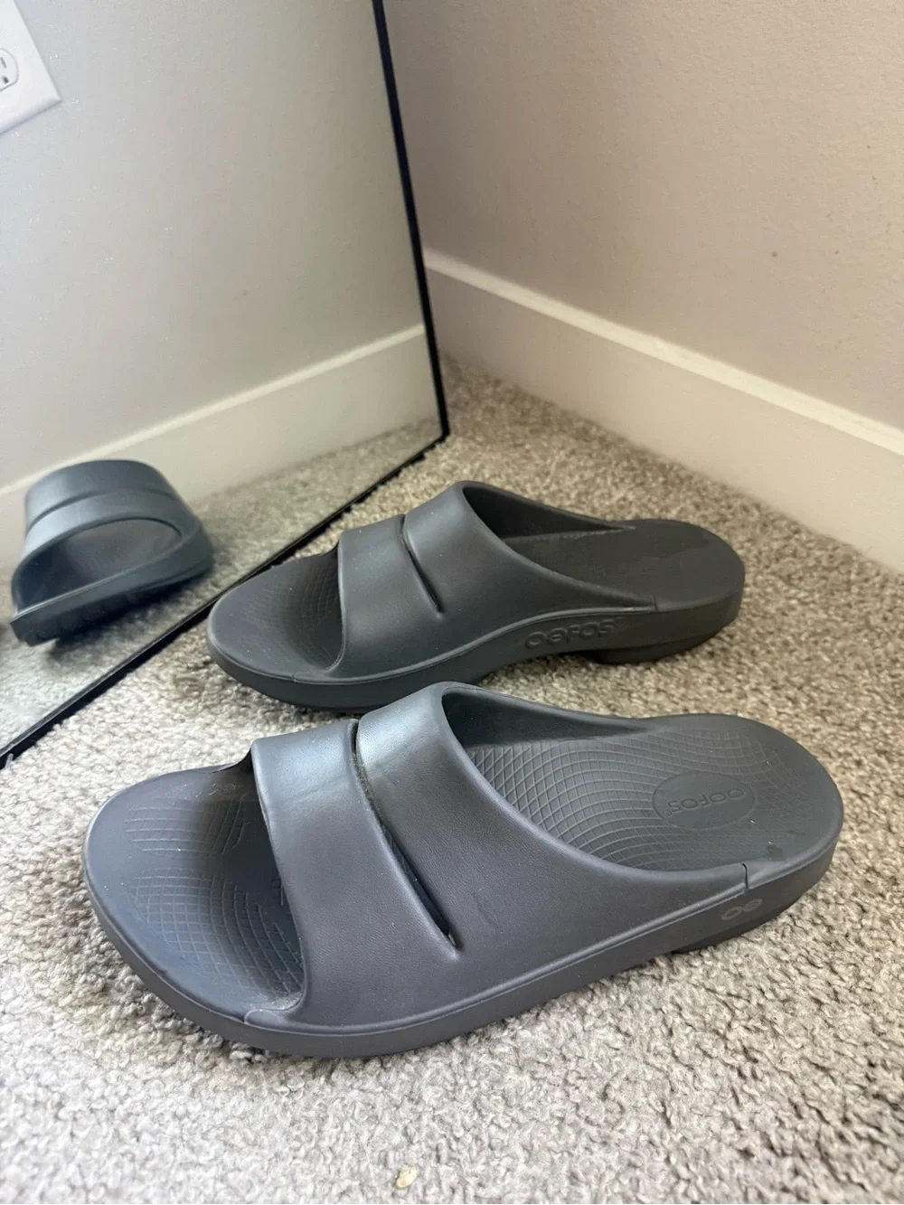 OOFOS‎ Ooahh Recovery Comfort Slide Sandals Slip On Grey Men's 11/Women's 13